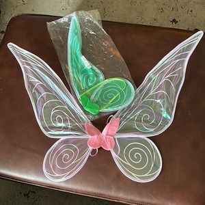 Fairy wings 1 large (pink with green)  1 small set (green and yellow)